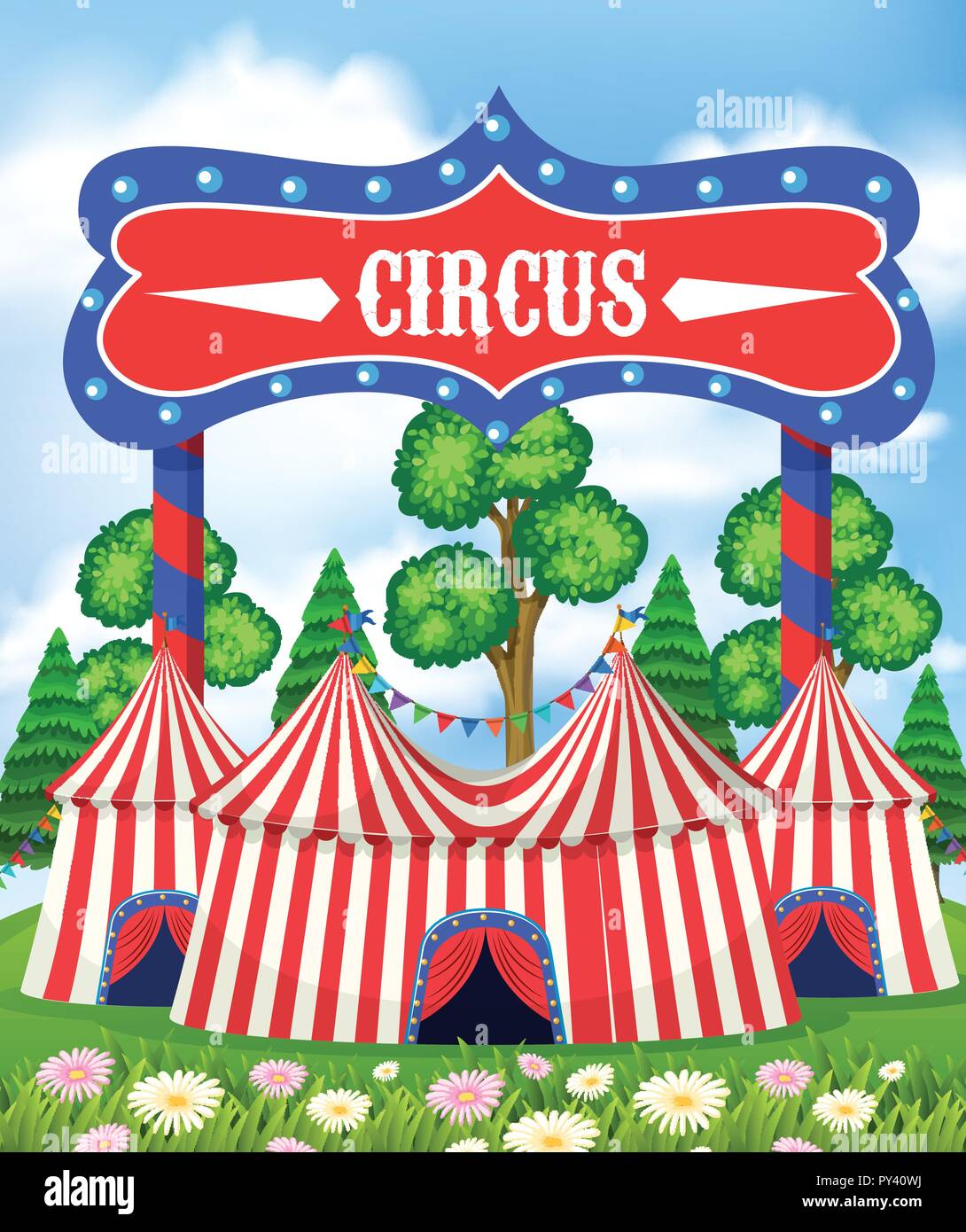 A Circus Tents at the Park illustration Stock Vector Image & Art - Alamy