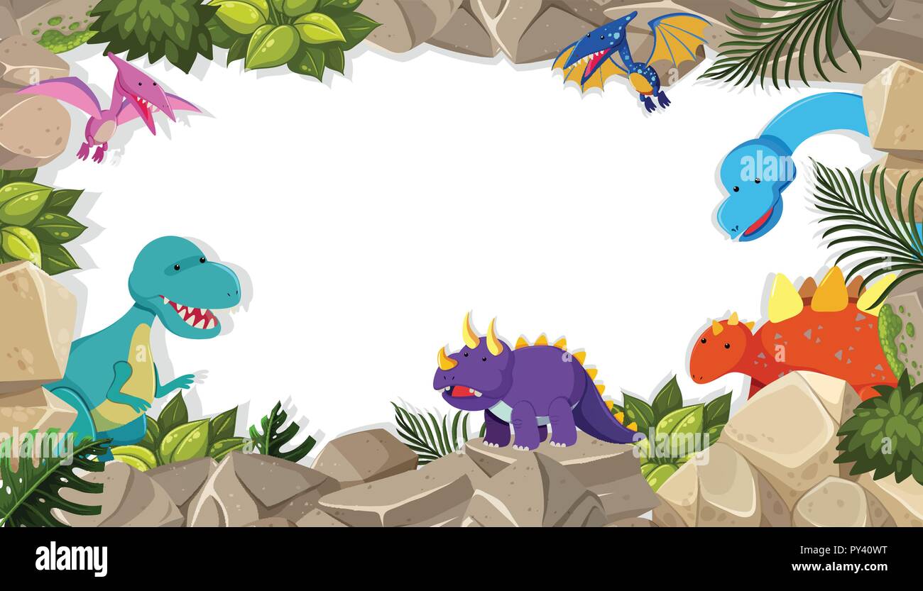 dinosaur frame theme concept illustration Stock Vector Image & Art - Alamy