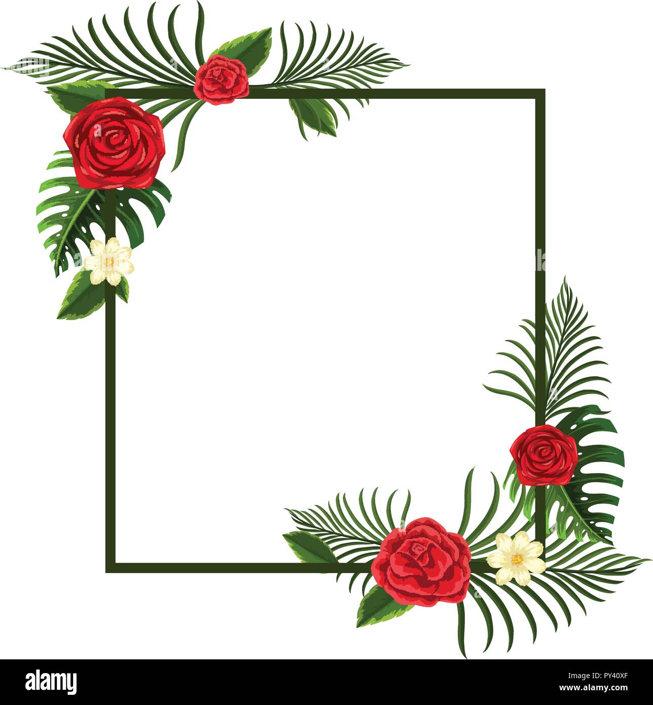 A beautiful flower frame illustration Stock Vector Image & Art - Alamy