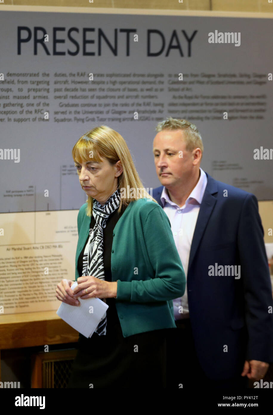 Stuart and Linda Allan, parents of Katie Allan, with lawyer Aamer Anwar