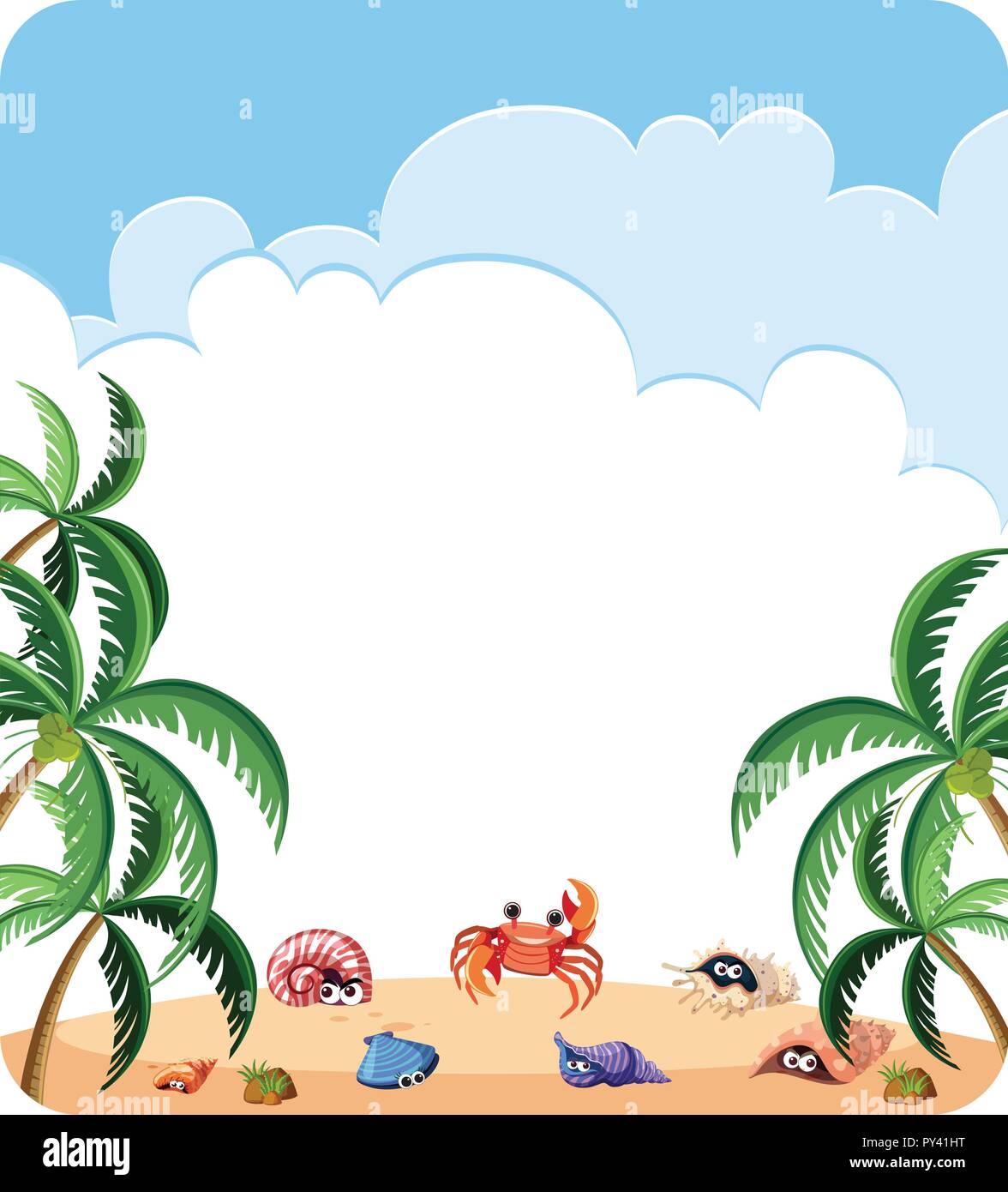 A summer beach template illustration Stock Vector Image & Art - Alamy