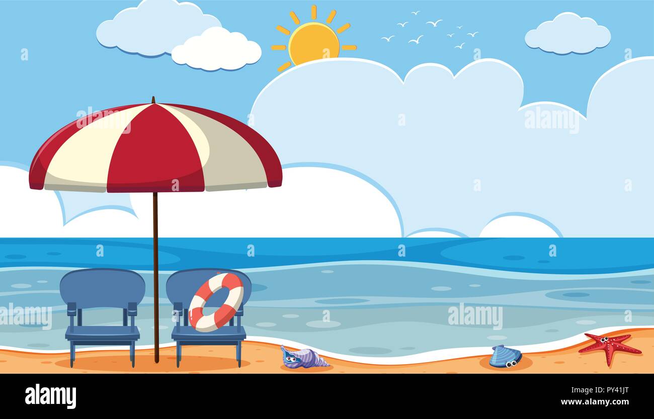 Scene of a beach illustration Stock Vector Image & Art - Alamy