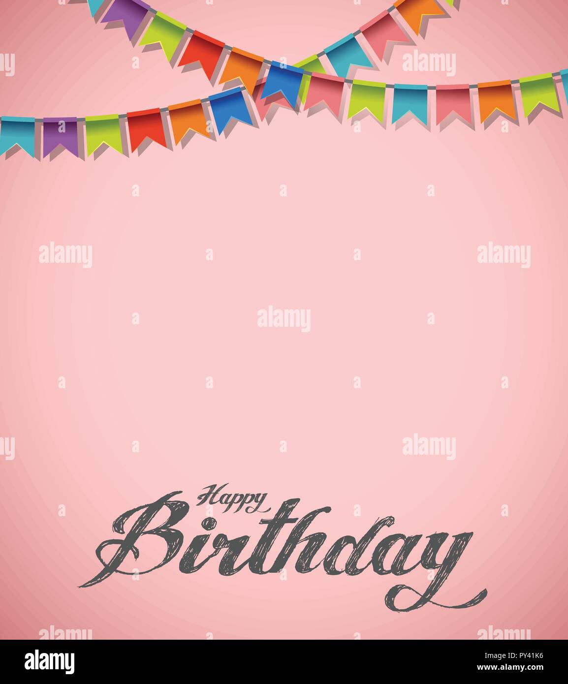 Happy birthday pink concept illustration Stock Vector Image & Art - Alamy