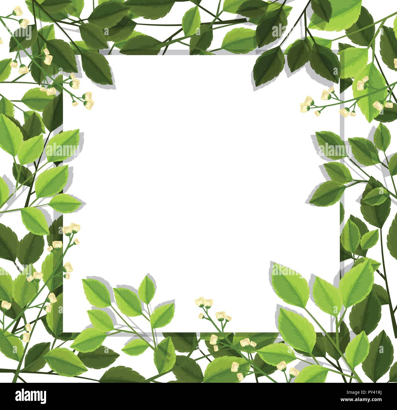 Beautiful green leaf border illustration Stock Vector Image & Art - Alamy
