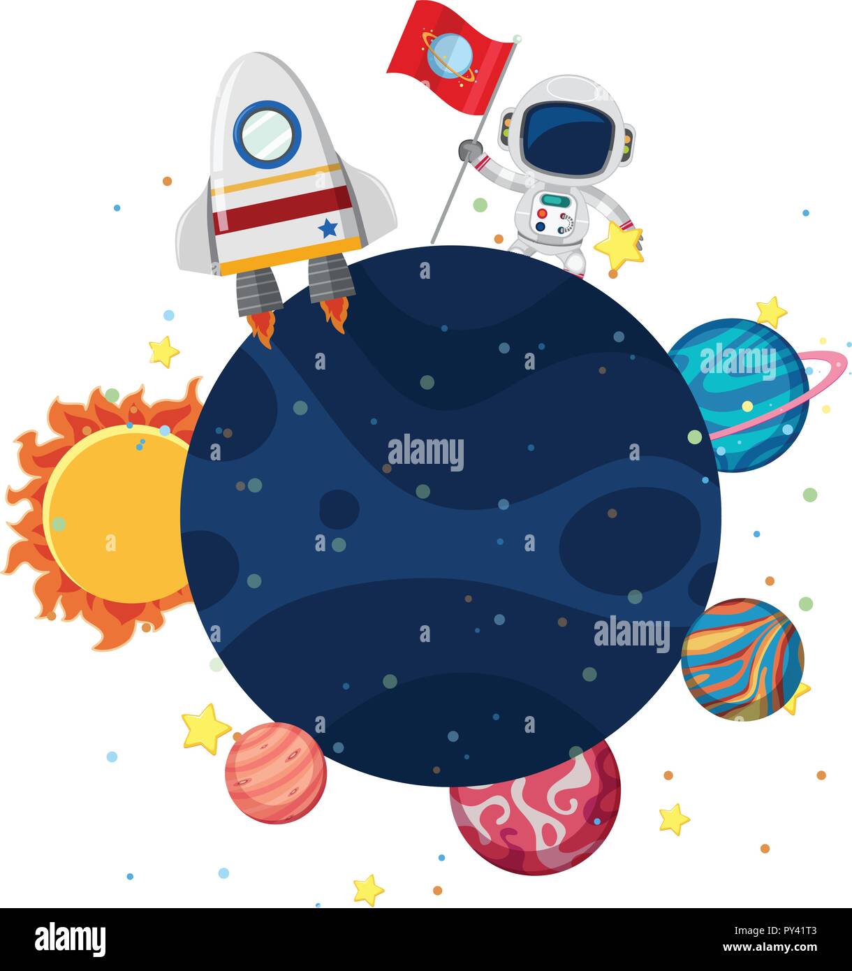 An Astronaut in the Space illustration Stock Vector Image & Art - Alamy