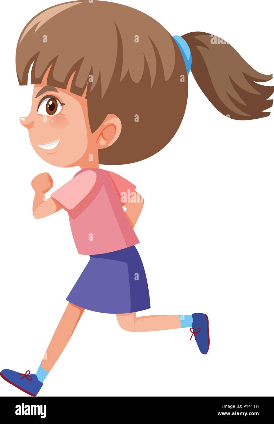 A cute girl running on white background illustration Stock Vector Image & Art Alamy