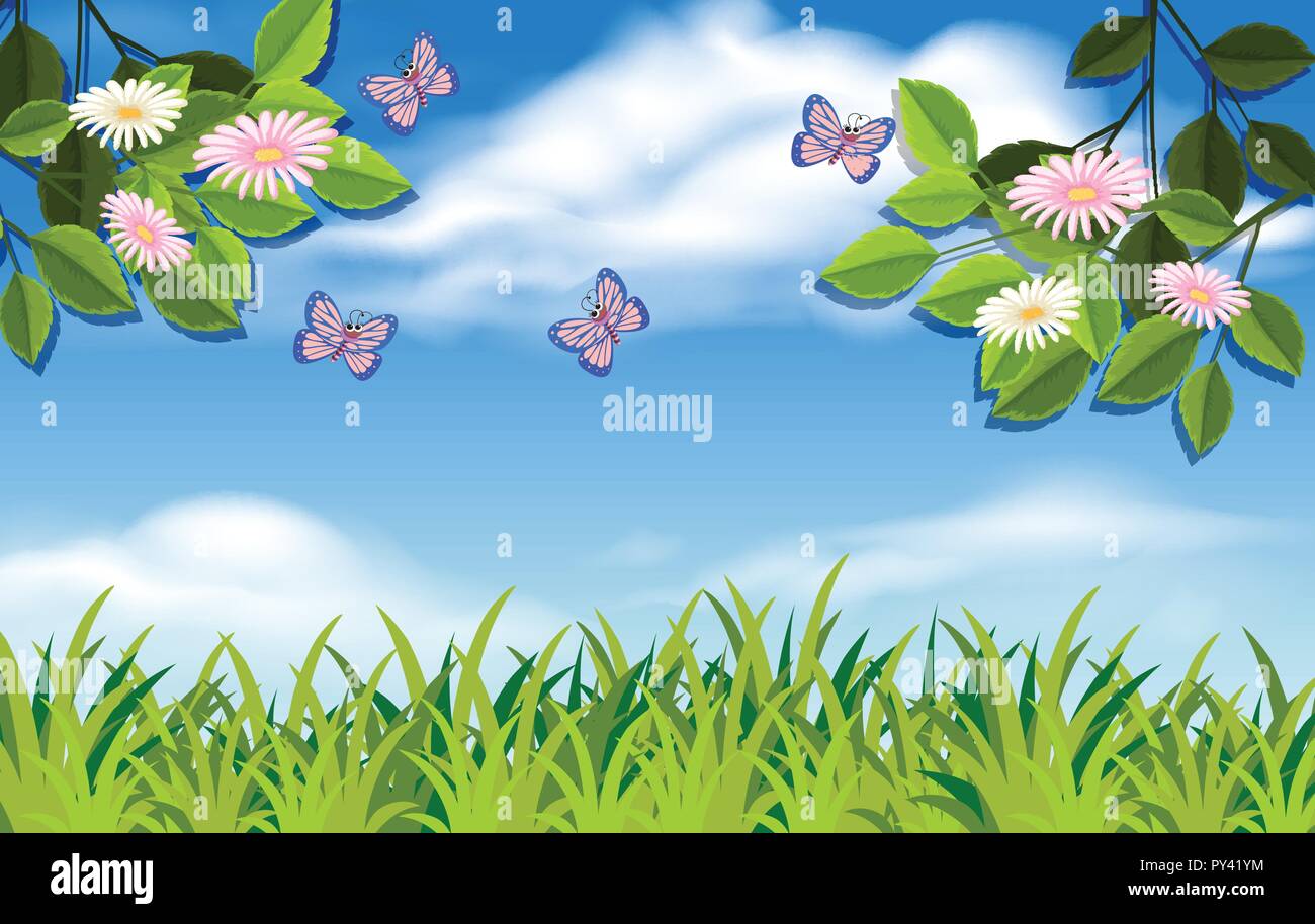 A nature and plant landscape illustration Stock Vector Image & Art - Alamy