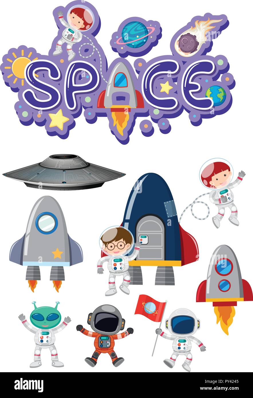A Set of Space Elelment illustration Stock Vector Image & Art - Alamy