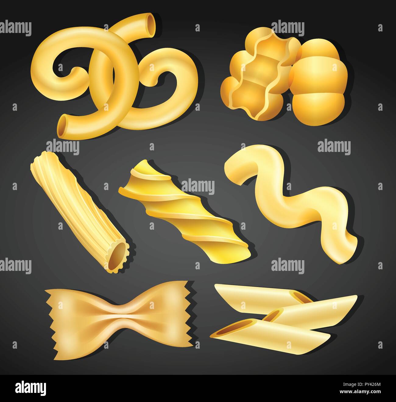 Pasta types Stock Vector Images - Alamy