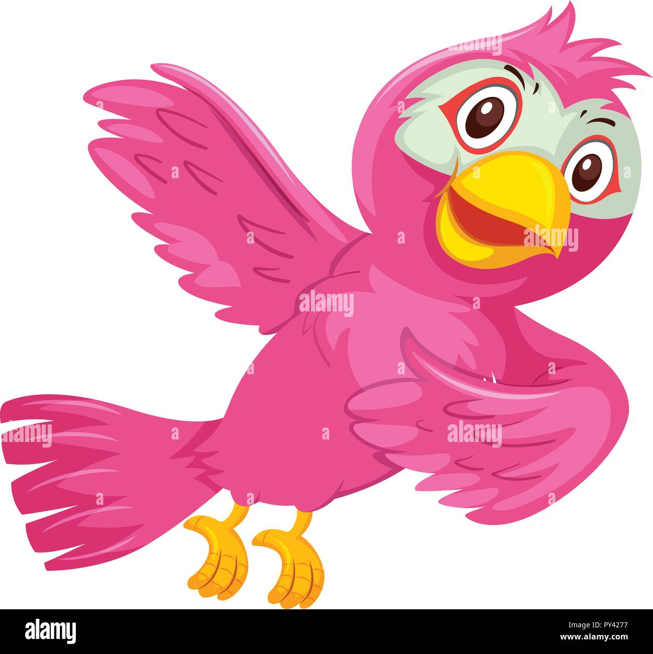 A pink bird on white background illustration Stock Vector Image & Art ...