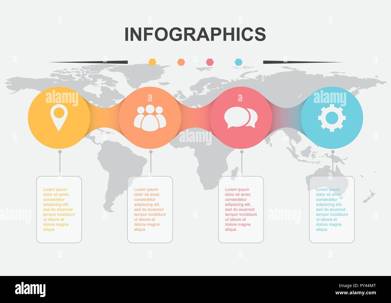 Infographic design template with circle elements, stock vector Stock Vector