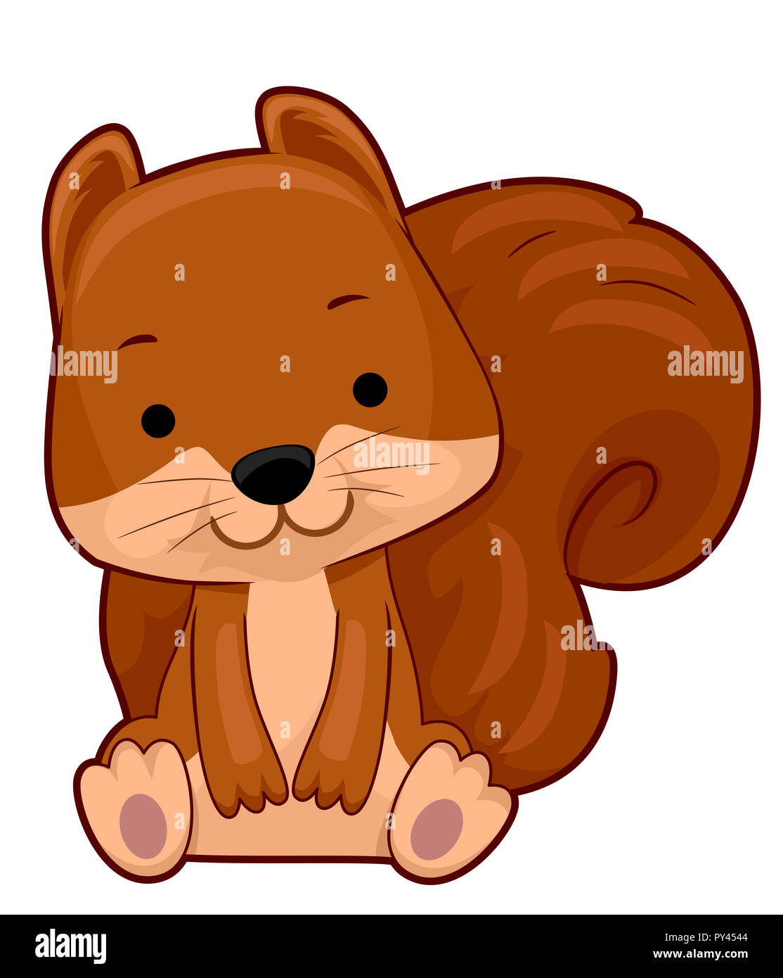Illustration of a Squirrel Sitting Down Stock Photo Alamy
