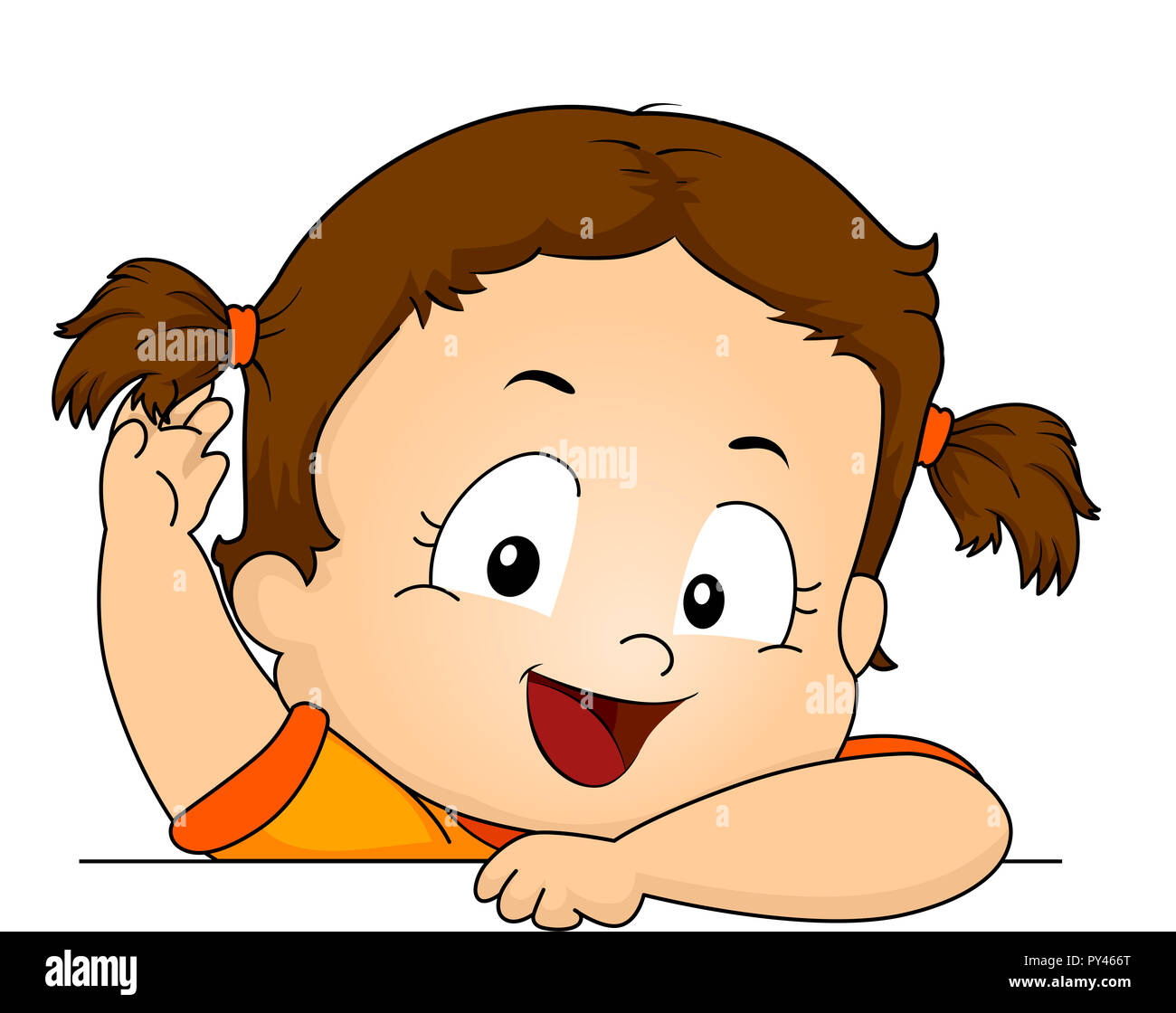 Illustration Of A Kid Girl Toddler Showing Her Hair Tied Up Stock Image Illustration Of A Kid Girl Toddler Showing Her Hair Tied Up Stock Image