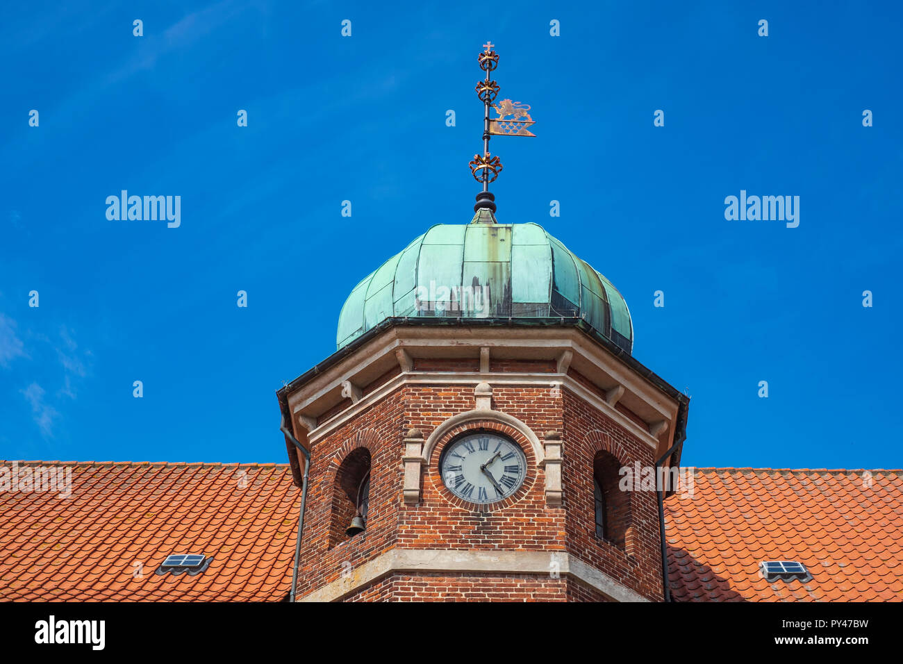 The old historic townhall of Stege, Moen Island, Denmark, Scandinavia, Europe. Stock Photo
