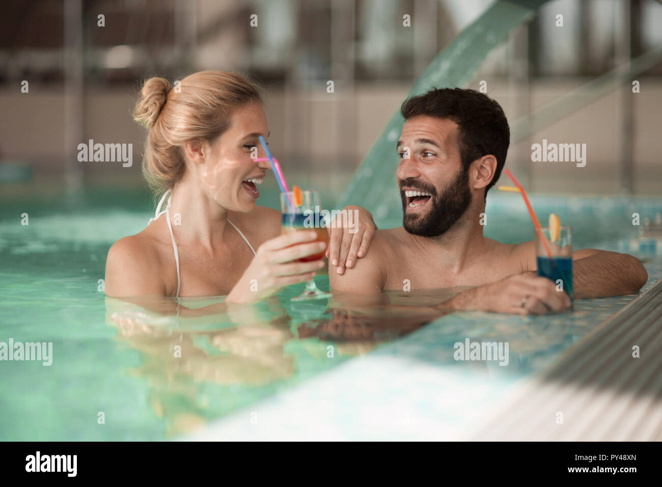 Woman young swimming pool hi-res stock photography and images - Alamy