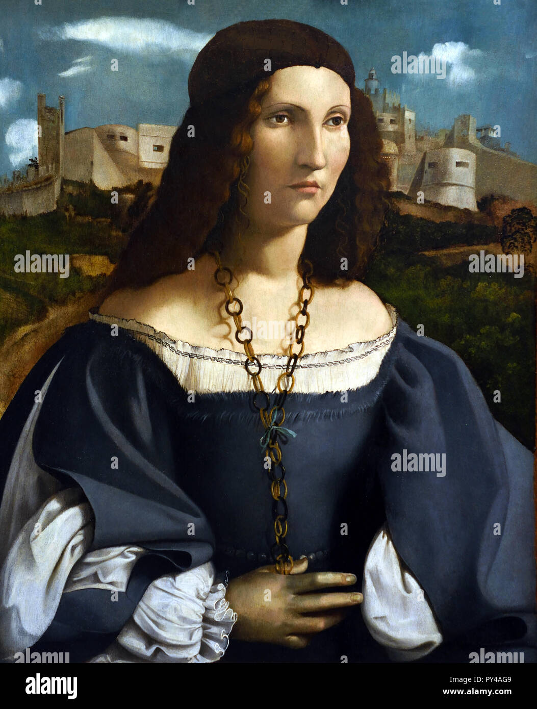 Portrait of a Woman 1510 - 1515 Altobello Melone 1485-1543 16th Century, Italy, Italian. Stock Photo