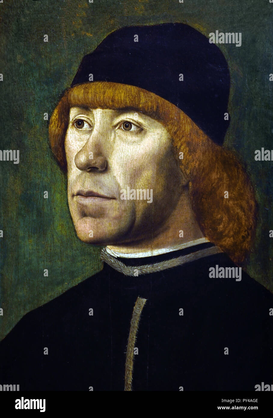Portrait of a Man 1480 -1489 Filippo Mazzola 1460-1505  15-16th Century, Italy, Italian. Stock Photo