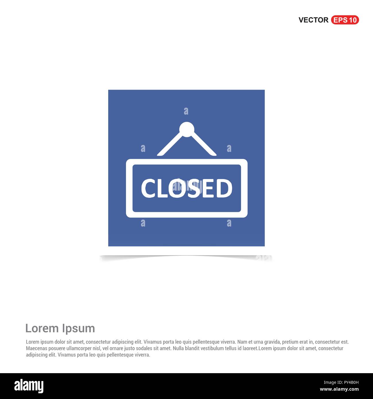closed door sign icon Blue photo Frame Stock Vector Image & Art Alamy