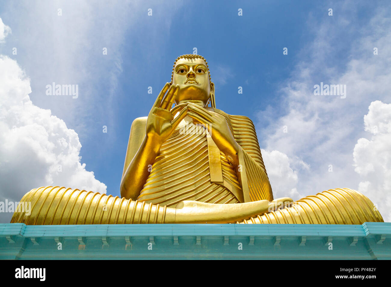 Buddha statue at the Golden Temple of Dambulla in Sri Lanka Stock Photo