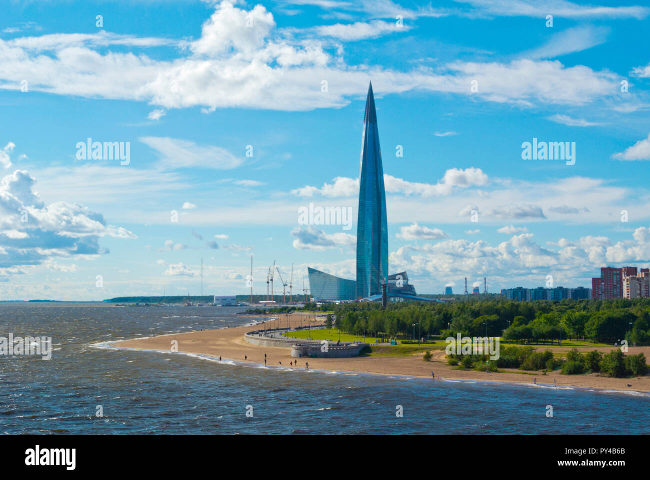 Lakhta Center, tallest building in Europe, Gazprom headquarters, Lakhta, Saint Petersburg, Russia Stock Photo