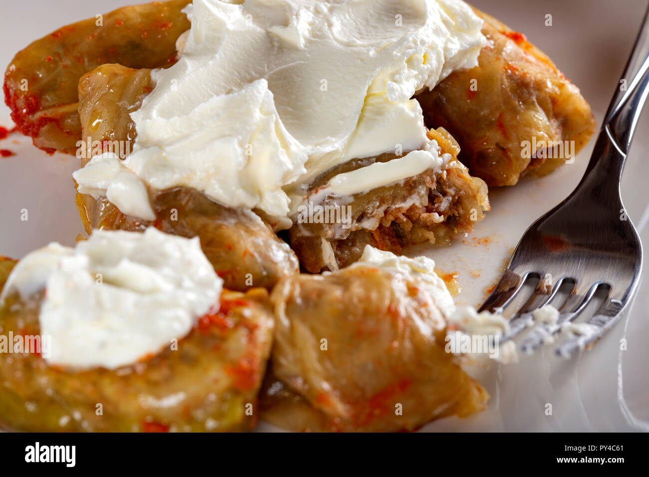 Sarmale - traditional Romanian food - close up view Stock Photo