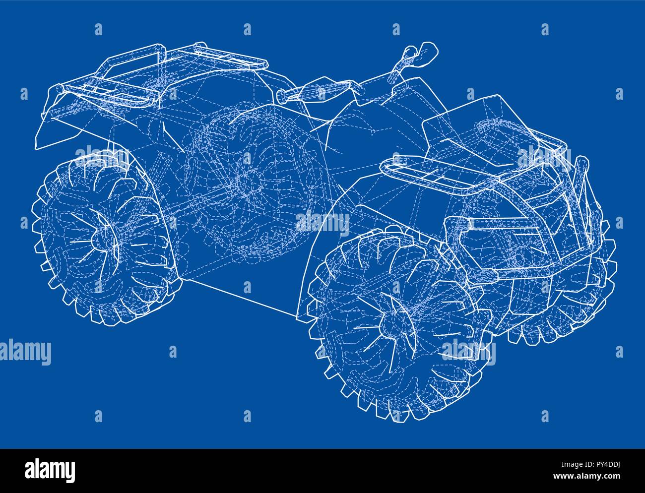 ATV quadbike concept outline. Vector Stock Vector