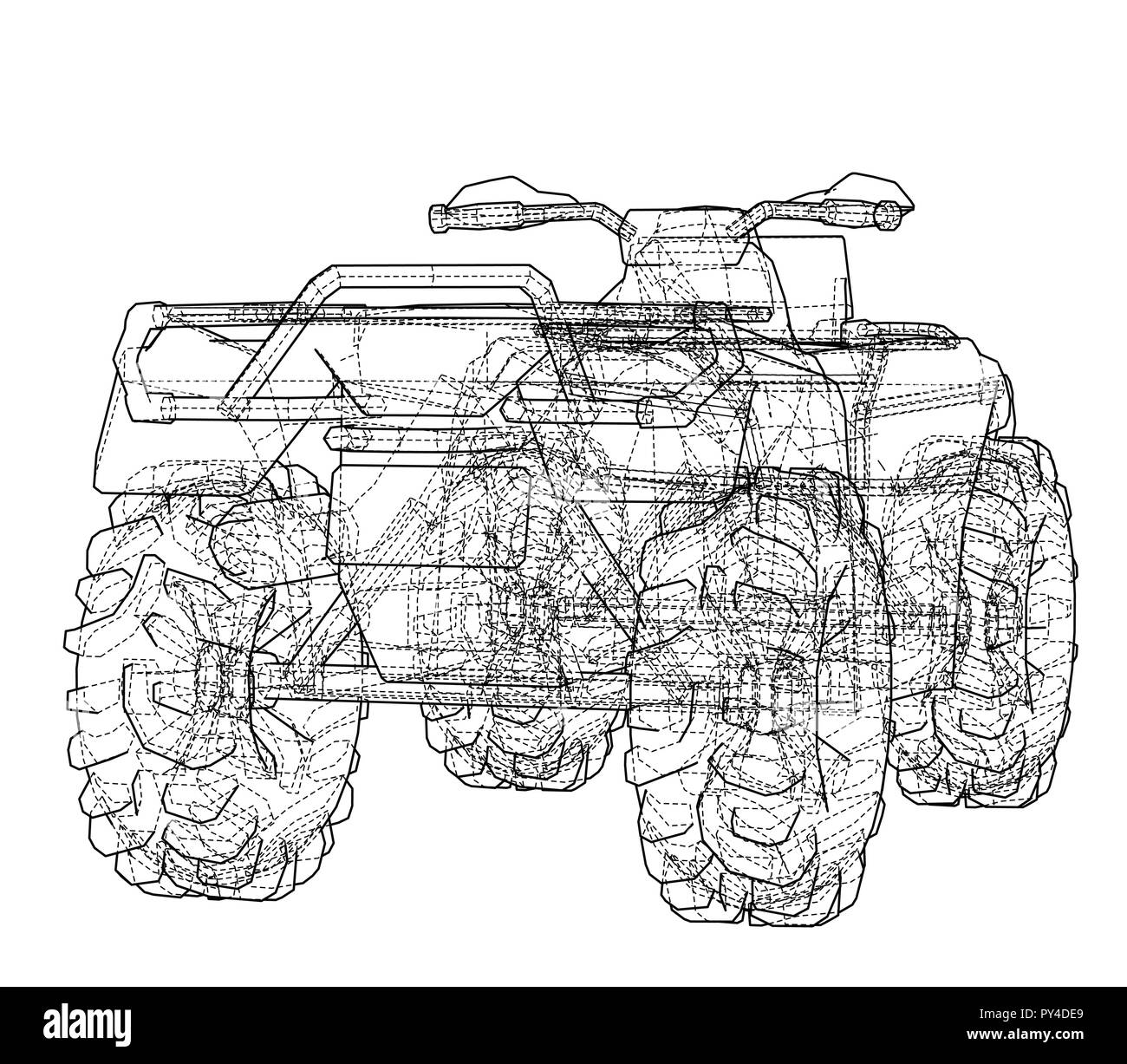 ATV quadbike concept outline. Vector Stock Vector