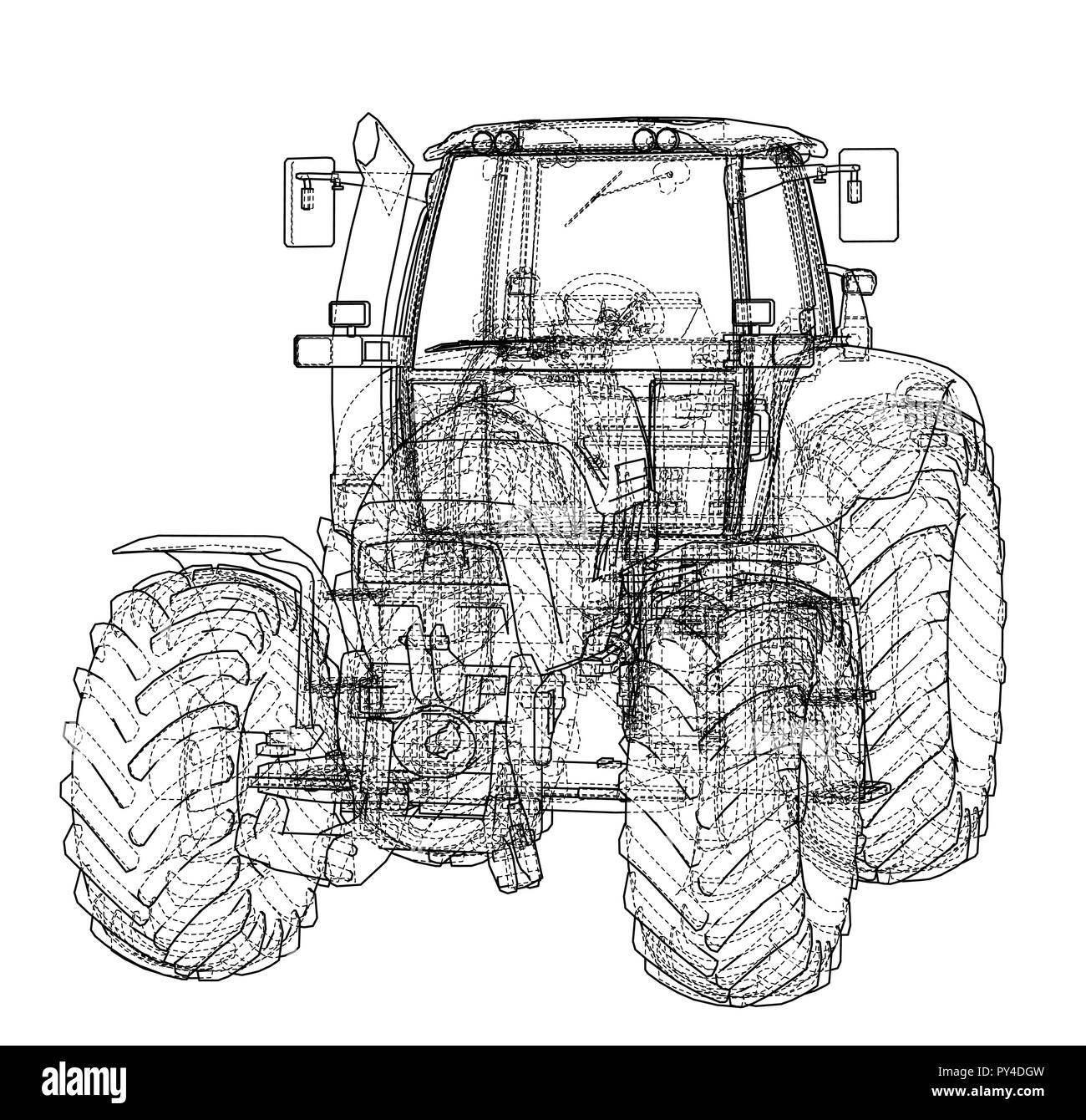 Farm Tractor Concept. Vector Stock Vector