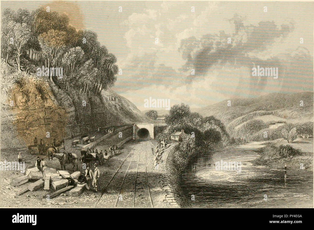 'Views on the Newcastle and Carlisle Railway' (1836) Stock Photo