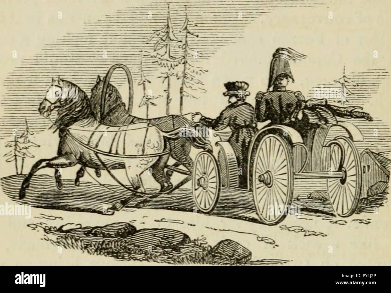'The roads and railroads, vehicles, and modes of travelling, of ancient and modern countries; with accounts of bridges, tunnels, and canals, in various parts of the world ..' (1839) Stock Photo