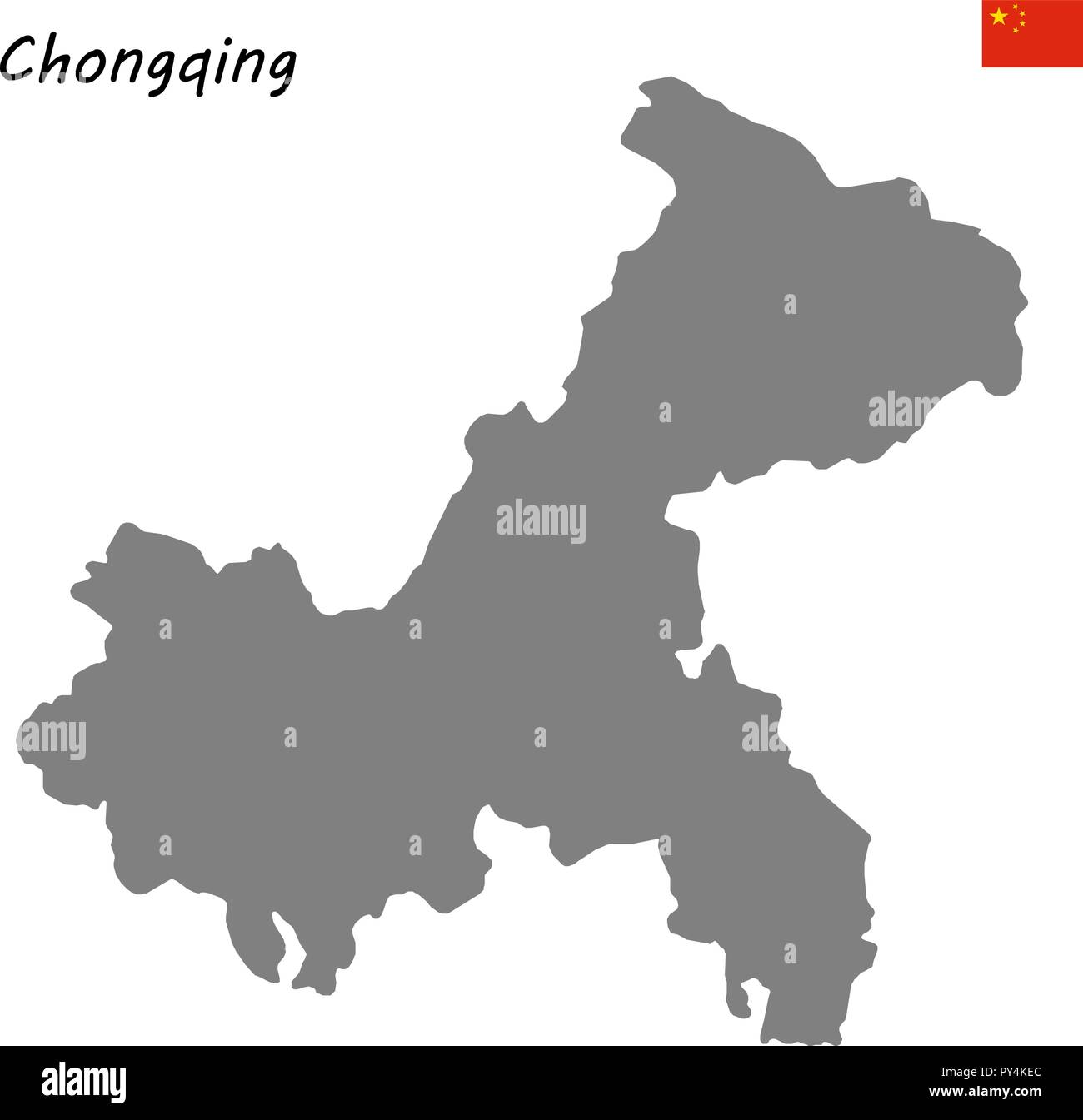 High Quality map of Chongqing is a province of China Stock Vector