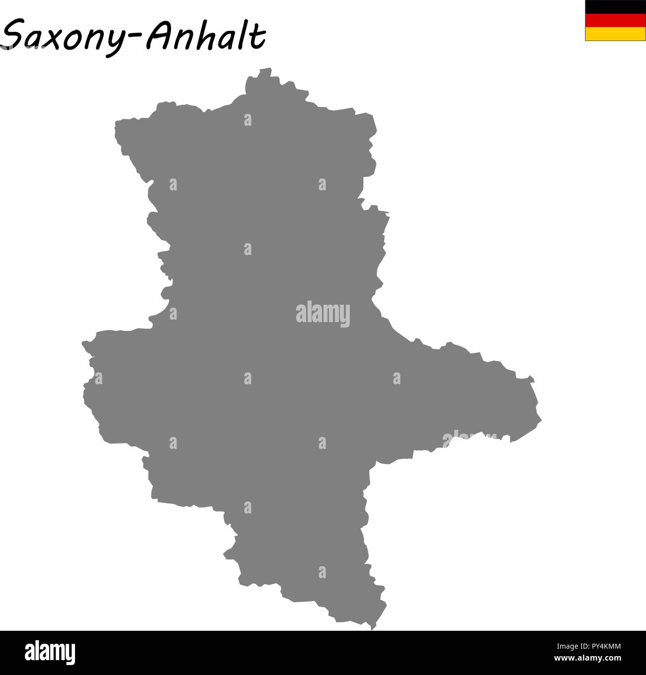 High Quality map is a state of Germany. Saxony-Anhalt Stock Vector