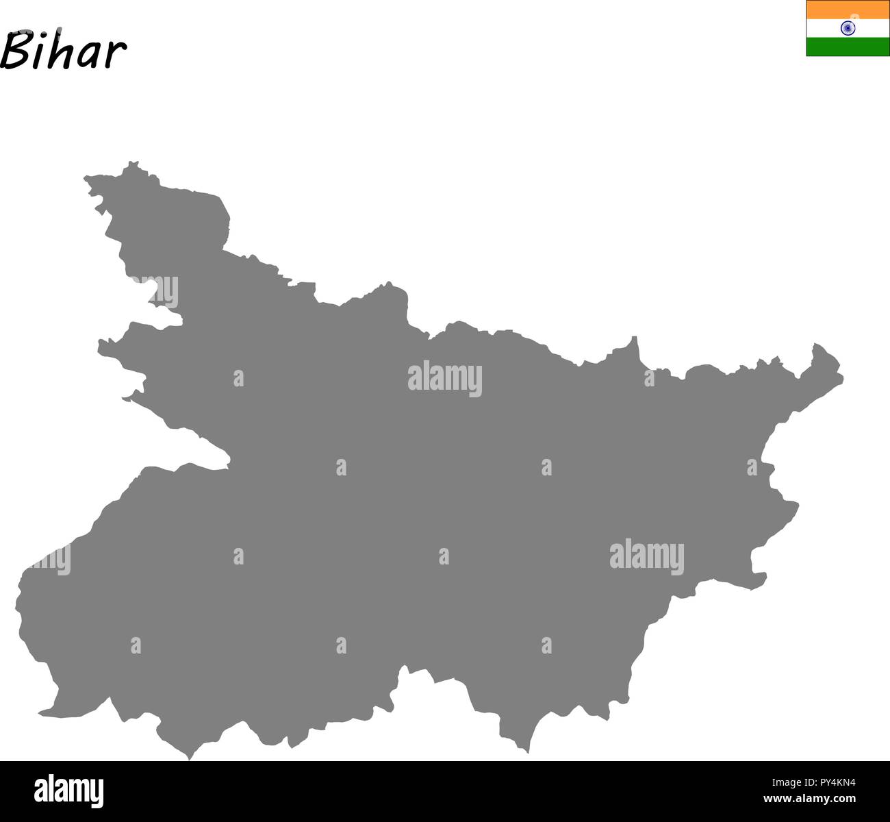 High Quality map of Bihar is a state of India Stock Vector