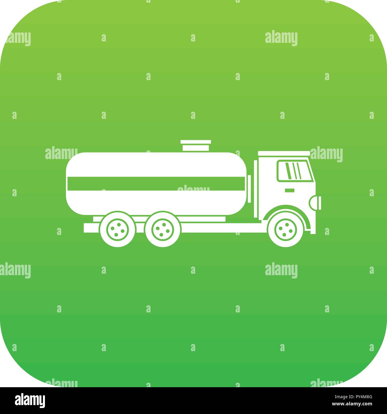 Fuel tanker truck icon digital green Stock Vector