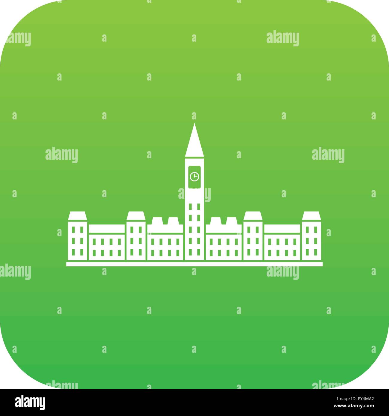 Parliament Building of Canada icon digital green Stock Vector