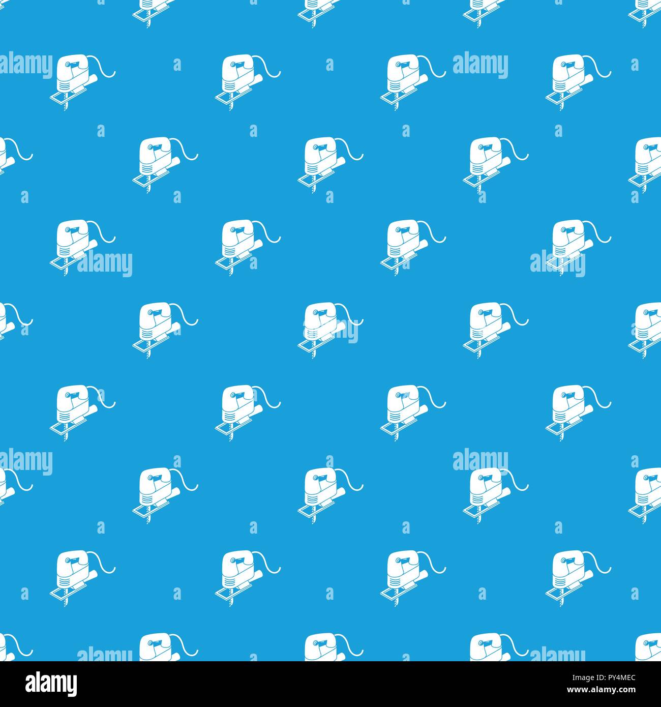 Corded jig saw pattern vector seamless blue Stock Vector