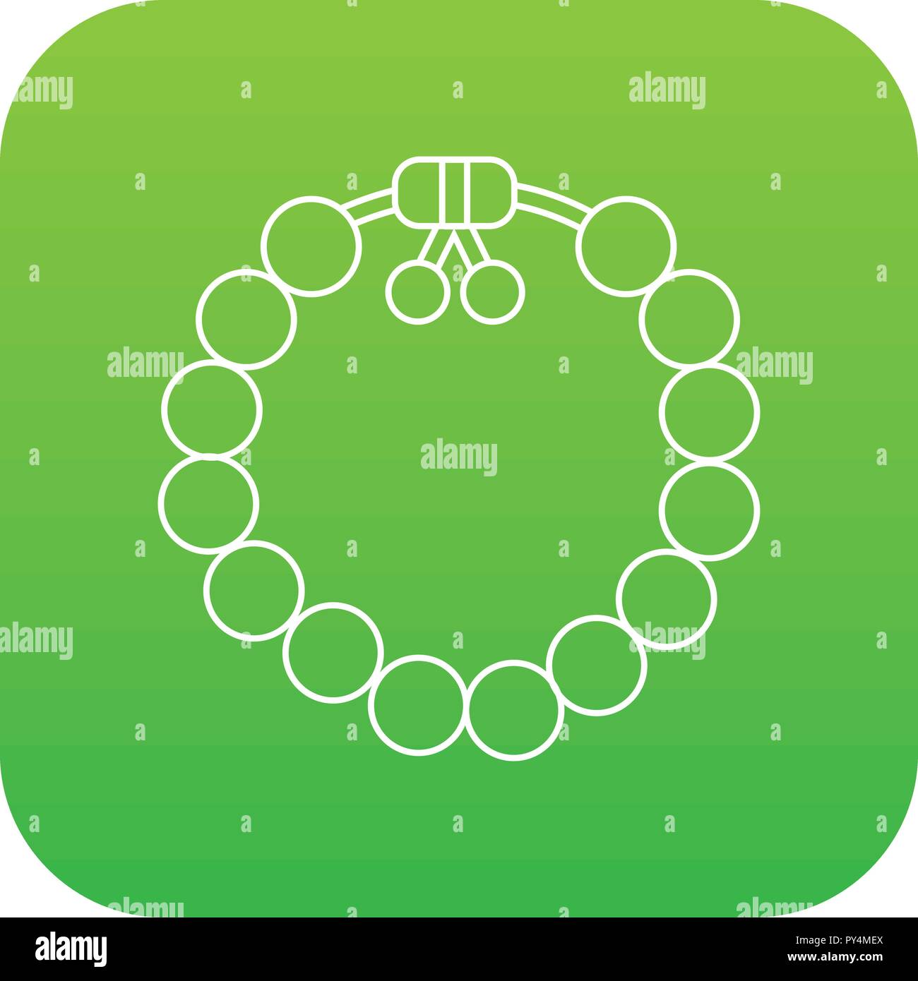 Charming gemstone bracelet icon green vector Stock Vector