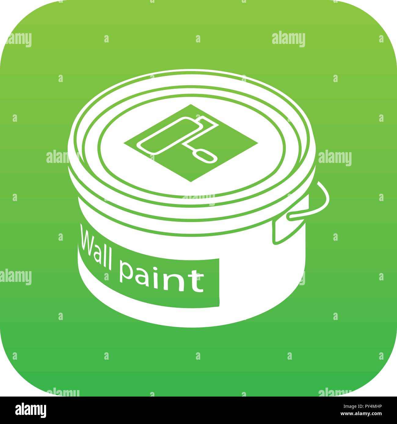 Wall paint bucket icon green vector Stock Vector