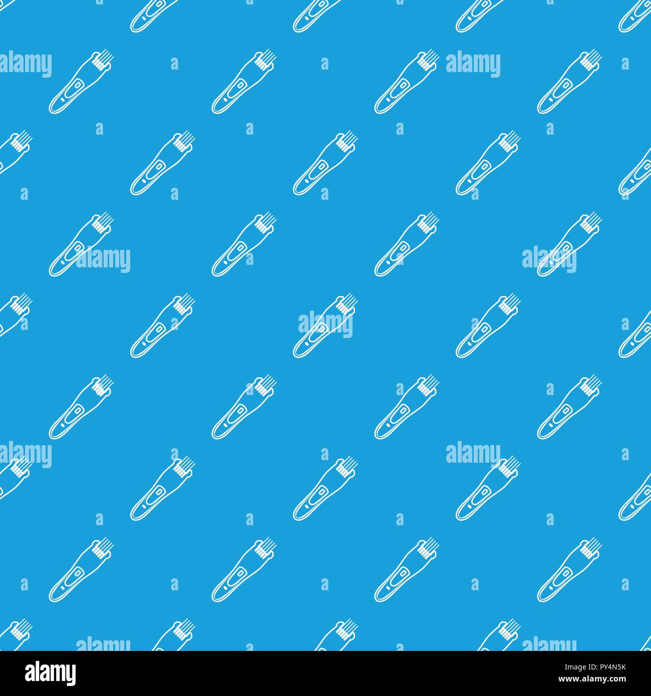 Electric hair clipper pattern vector seamless blue Stock Vector