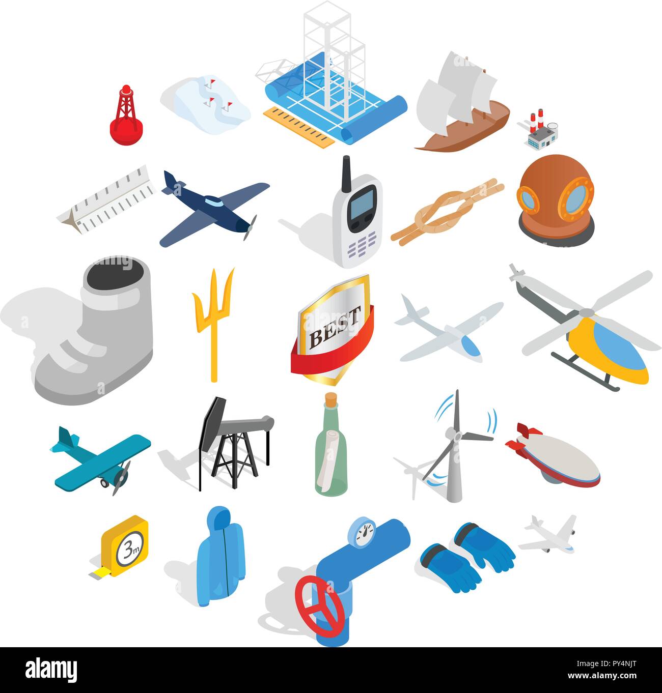 Security icons set, isometric style Stock Vector