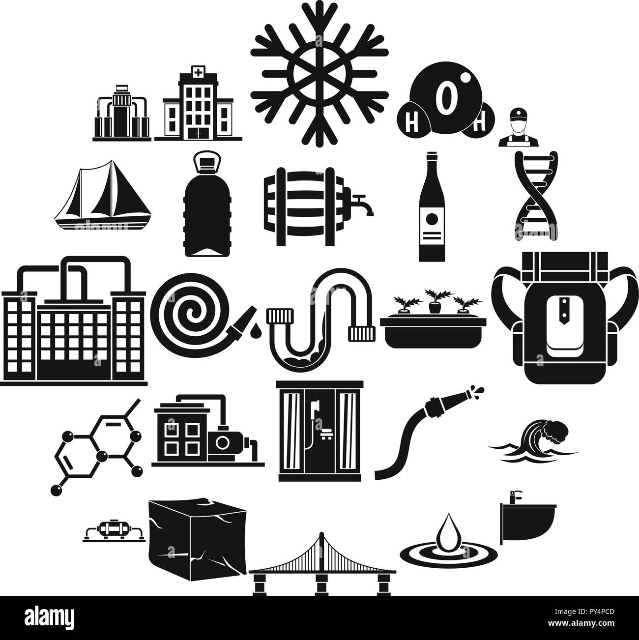 Water supply icons set, simple style Stock Vector Image & Art - Alamy