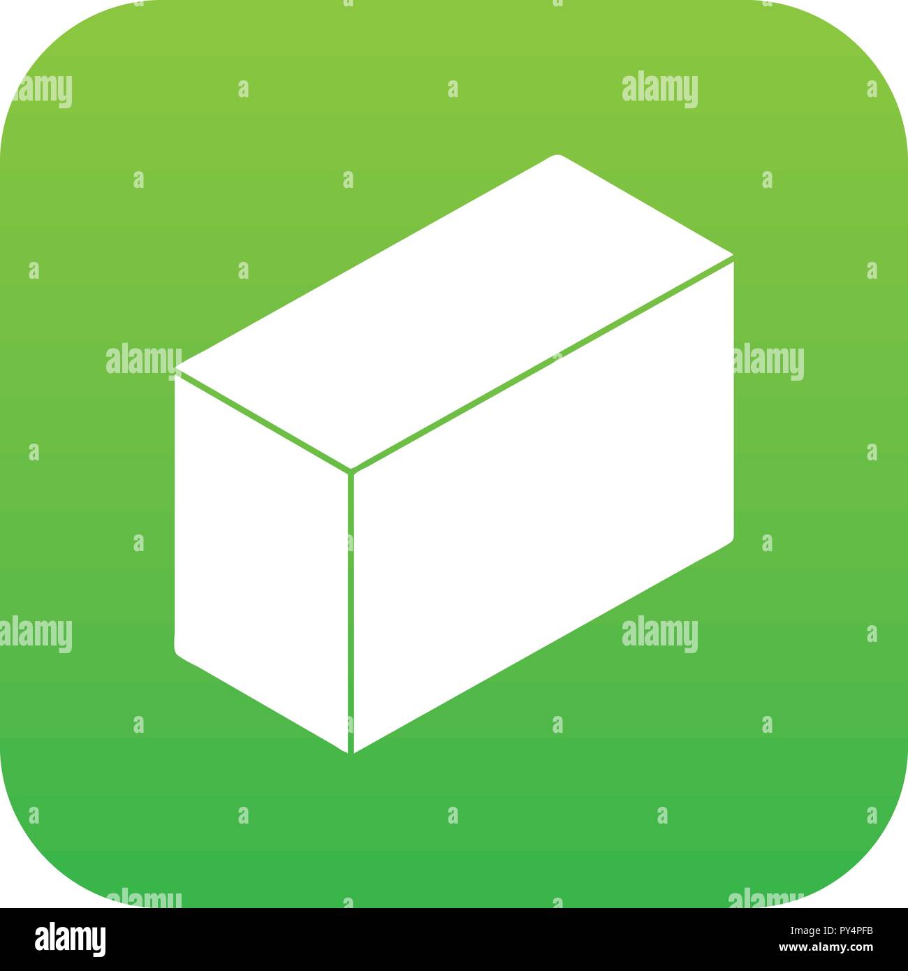 Cement block icon green vector Stock Vector