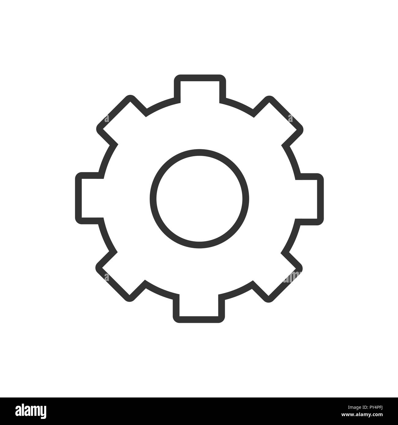 Gear line icon on a white background. Vector illustration Stock Vector ...