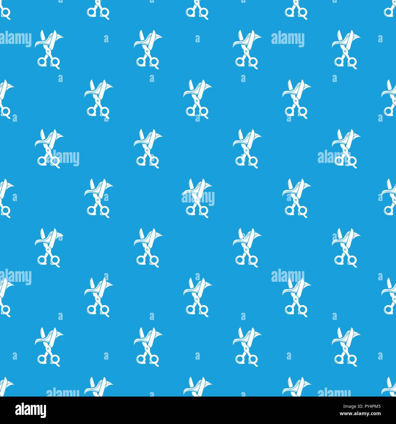 Haircut pattern vector seamless blue Stock Vector