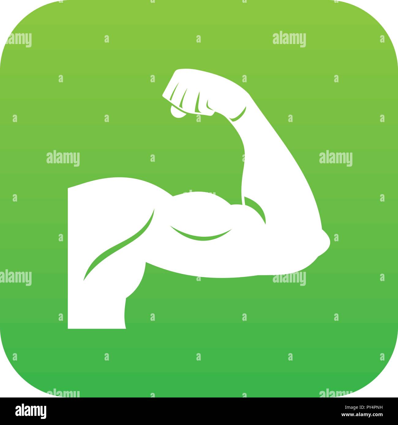 Biceps icon digital green Stock Vector