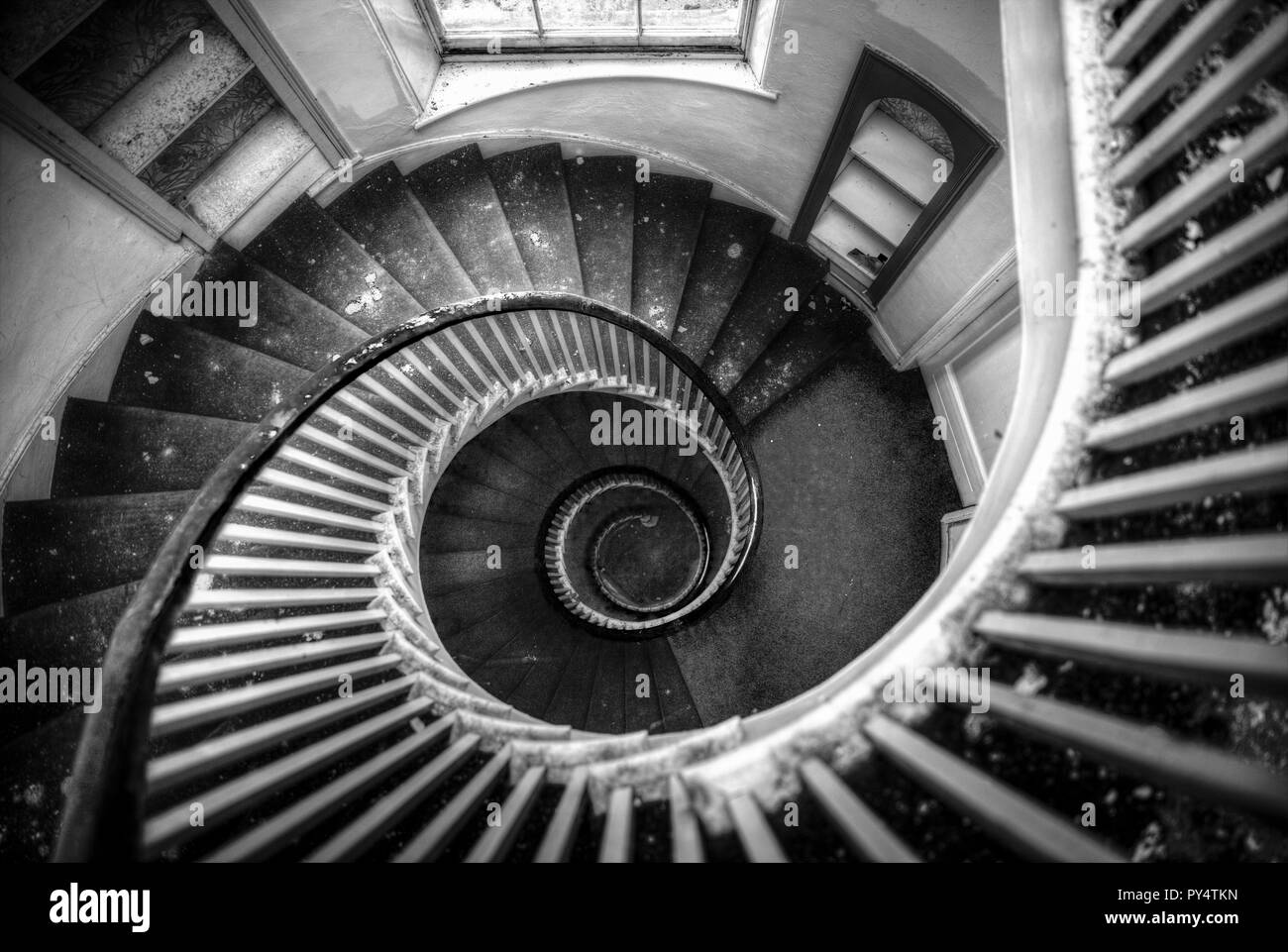 Spiral staircase, Spiral stairs, wooden spiral staircase, spiral stair case, Spiral stairs staircase, abstract, black and white, winding staircase, Stock Photo