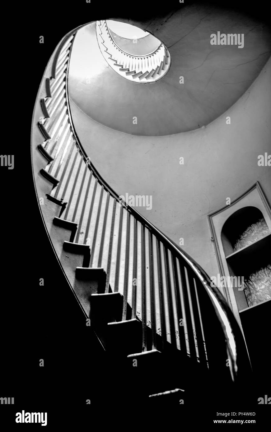 Spiral Staircase Spiral Stairs Wooden Spiral Staircase Spiral Stair Case Spiral Stairs Staircase Abstract Black And White Winding Staircase Stock Photo Alamy
