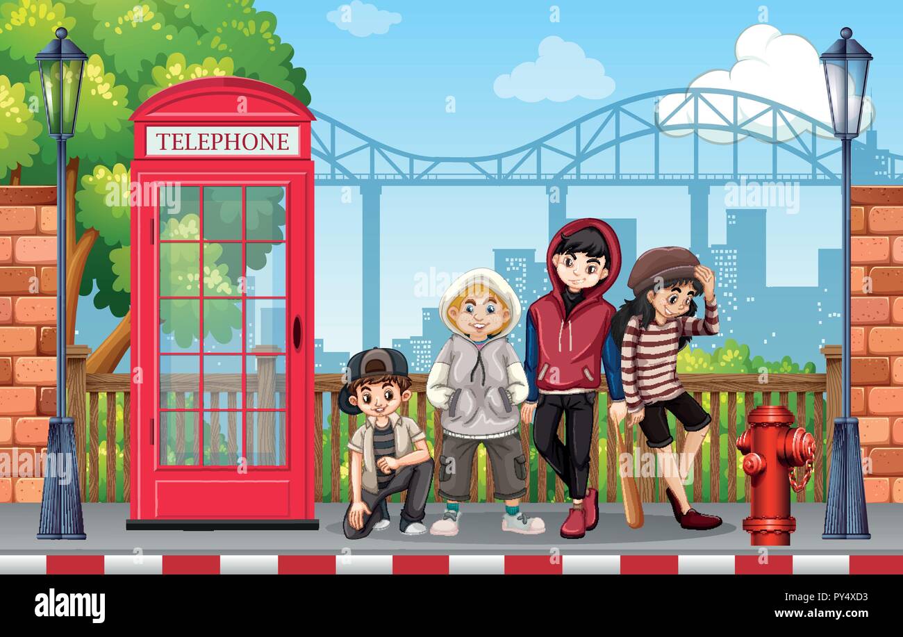 Group of urban fashion teenager illustration Stock Vector Image & Art