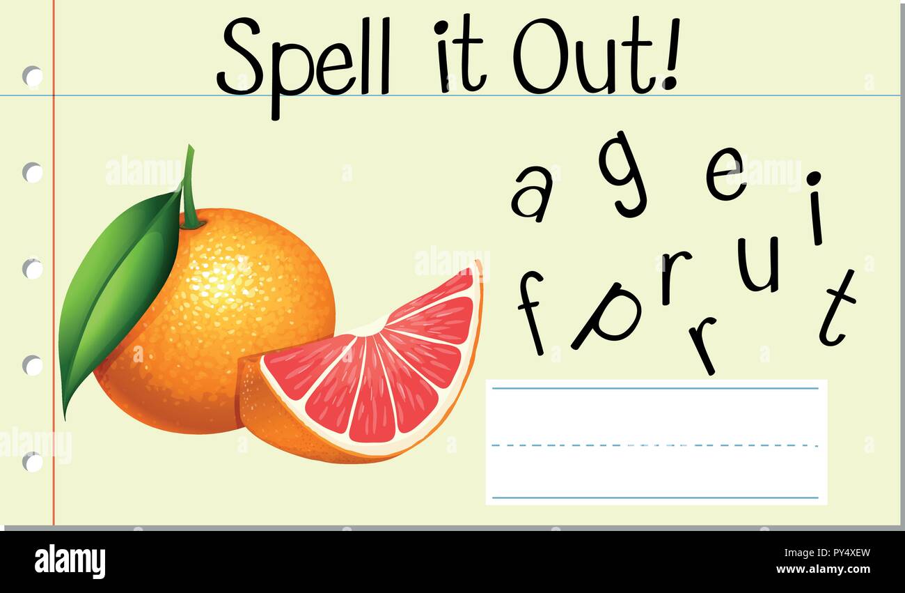 Spell English word grapefruit illustration Stock Vector Image & Art Alamy