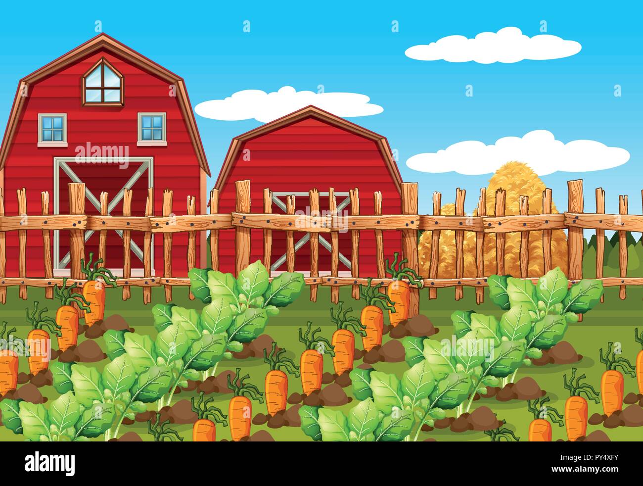 A rural farm landscape illustration Stock Vector Image & Art - Alamy